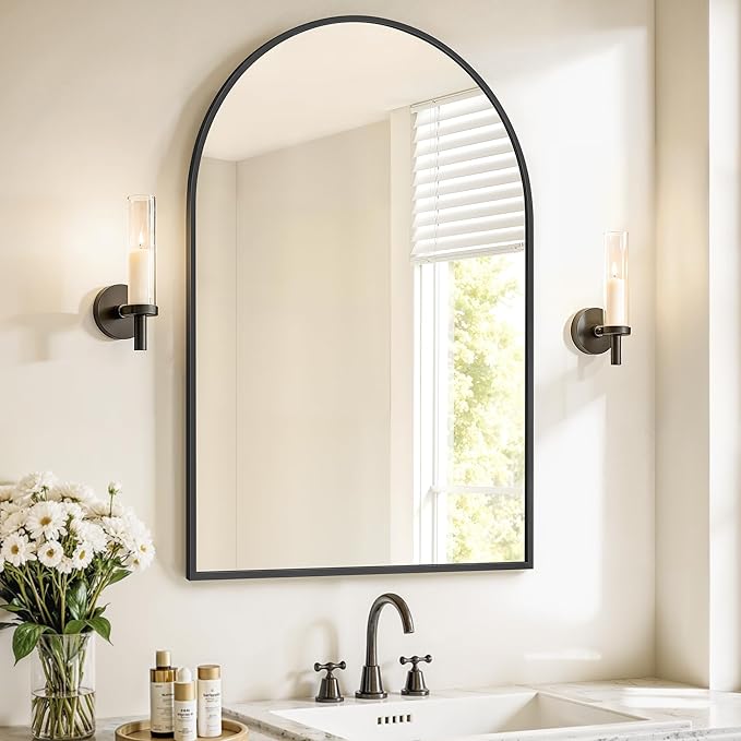 Arched Mirror – 2 ft × 4 ft (Black Frame) - Image 3