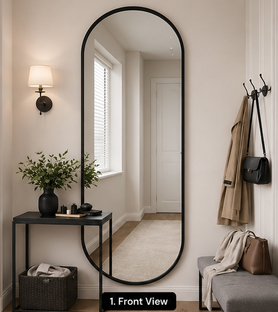 Double Arched Mirror – 2 ft × 4 ft (Mirror Edge Guard Frame)