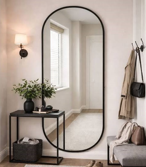 Premium Double Arched Mirror – 2 ft × 6 ft (Mirror edge guard frame)